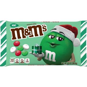 M&M'S Christmas Candy Mint Chocolate, 9.2 oz Bag
