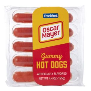 P P Oscar Mayer Hot Dog Gummy Candy 4.4 Oz!